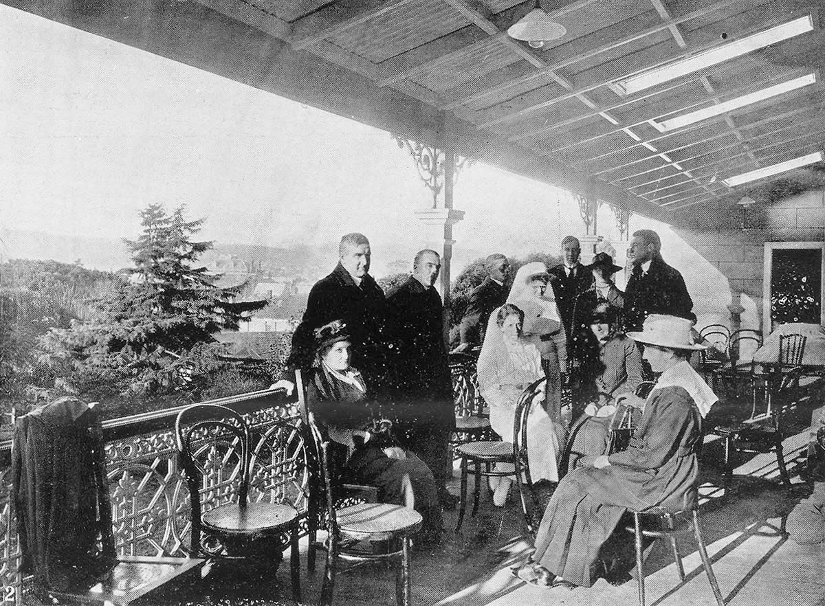 On the verandah at Stowell Hospital 1918